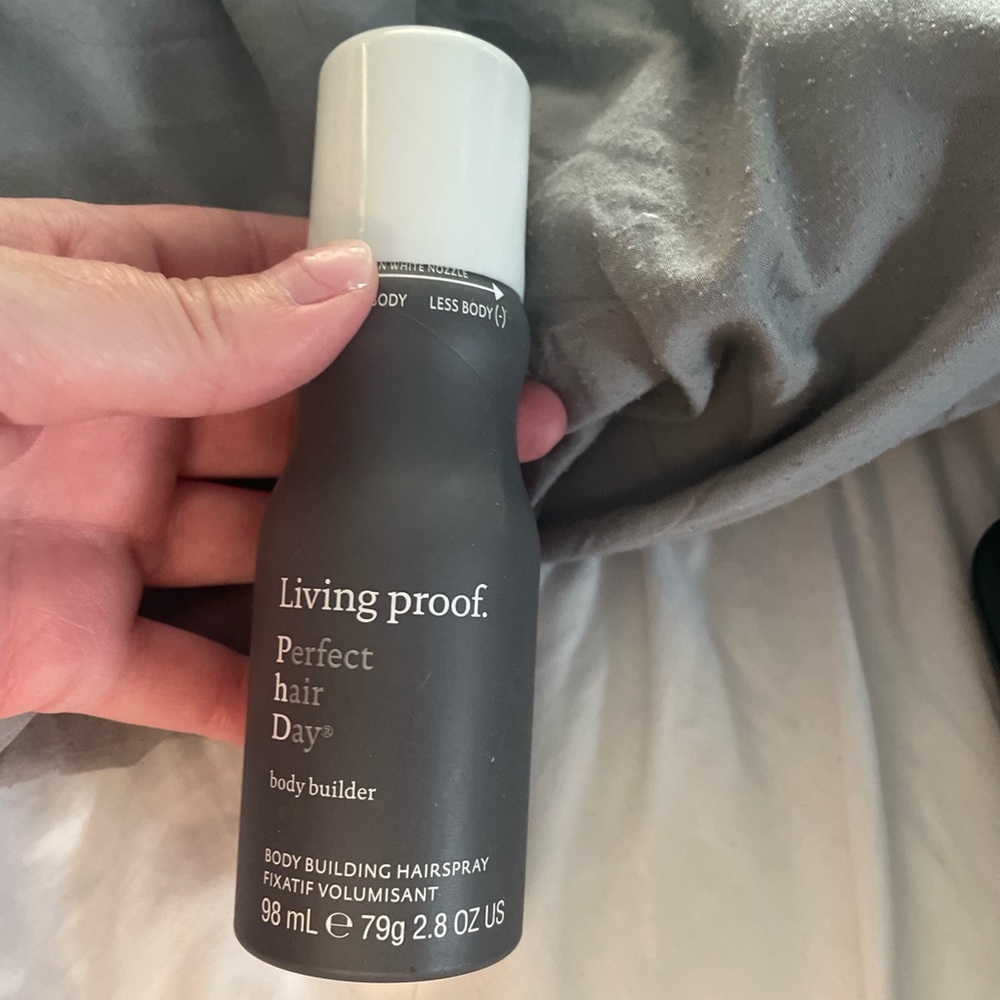 Half full Living Proof Perfect Hair Day Body Builder hairspray